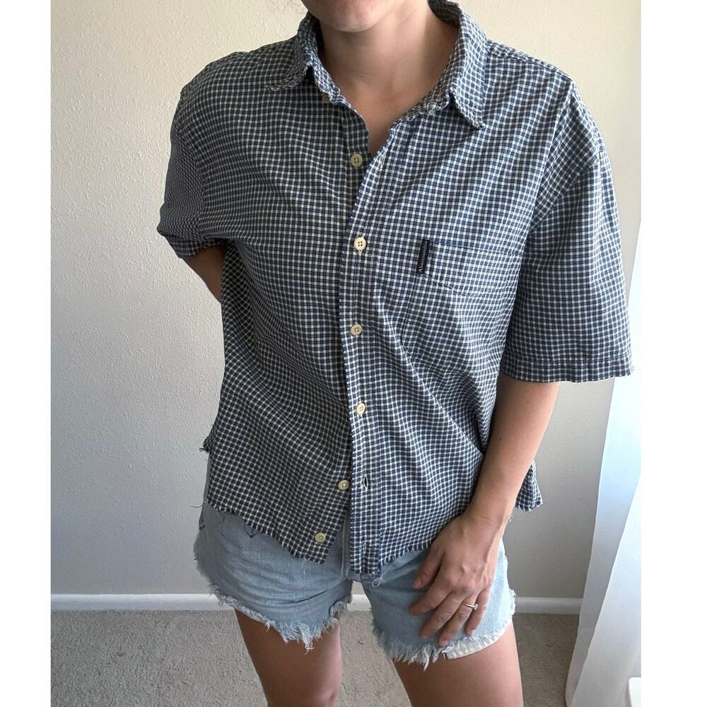 Vintage y2k Abercrombie & Fitch Button Up skater grunge streetwear distressed